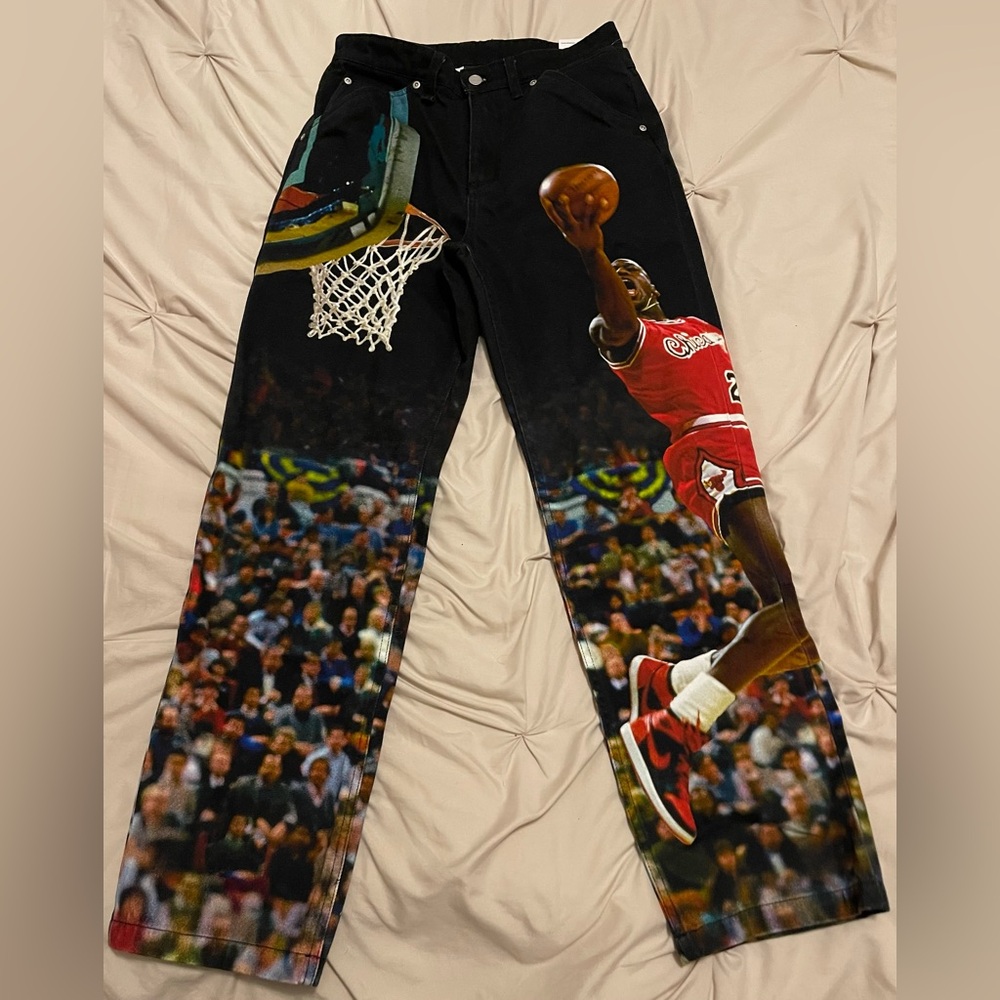 Nike Air Jordan Printed Twill Black Pants HF0045-010 Men's Size 28 & 34 NEW
